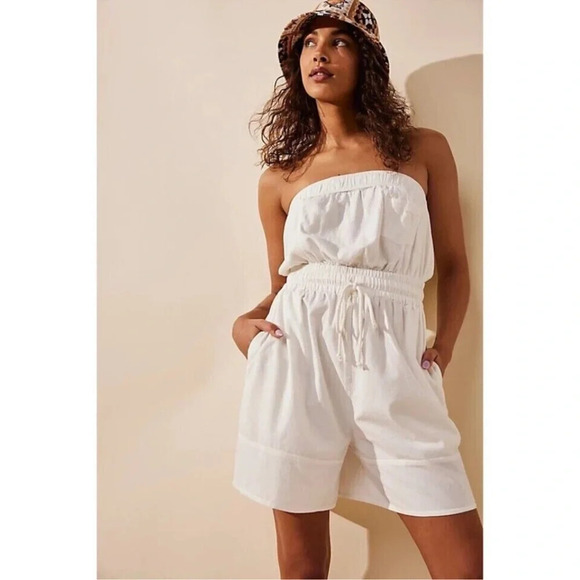 Free People Pants - Free People FP Beach Akoi Tube Romper
Dress Ivory Smocked Solid nwot